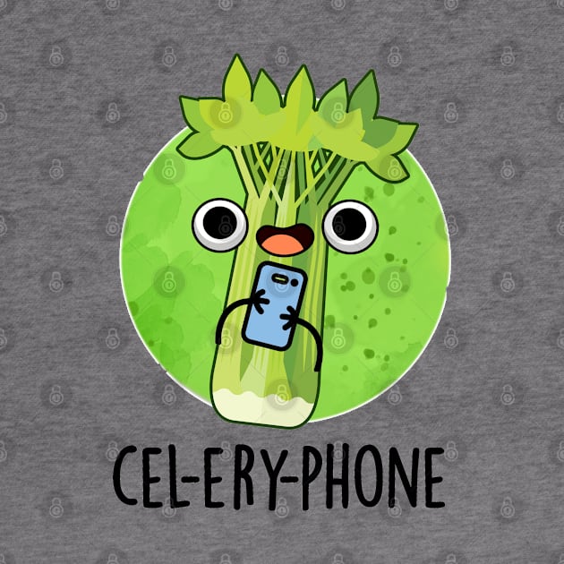 Cel-lery Phone Cute Celery Veggie Pun by punnybone